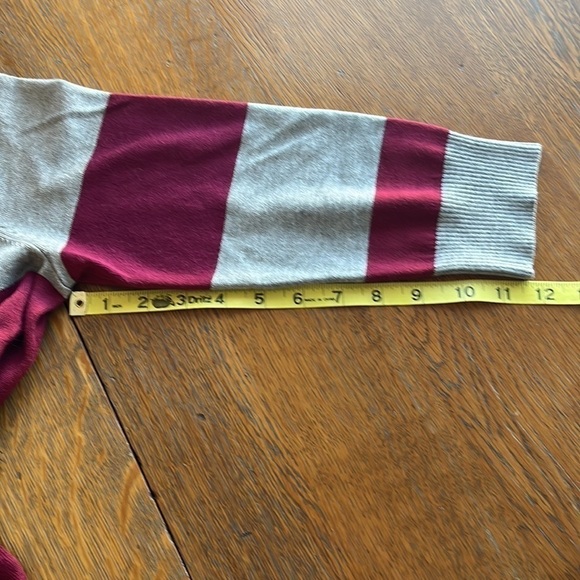 United States Sweaters ruched gray and wine color stripes size L boat neck - Picture 10 of 13